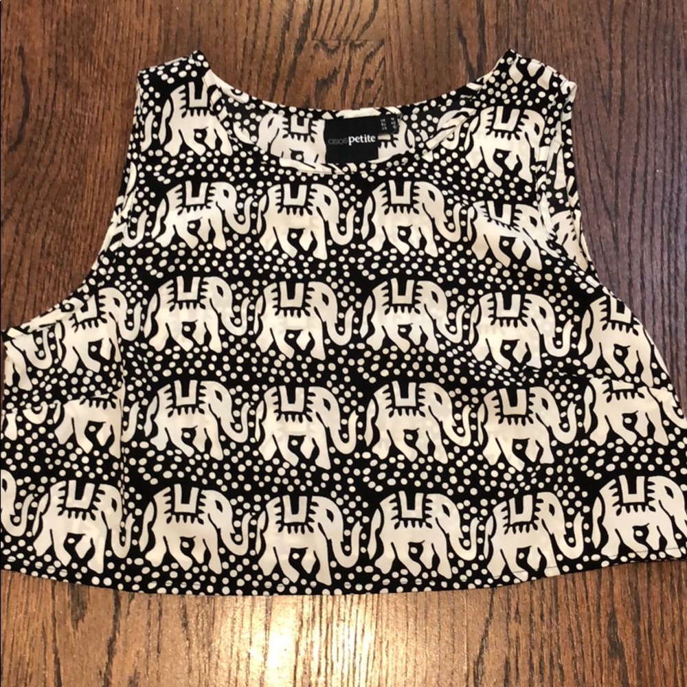 ASOS petite size 10 elephant crop top